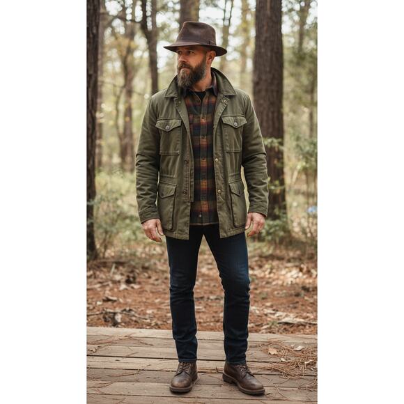 Henschel Distressed Brown Faux Leather Fedora Hat L Unisex Outdoor Style - Picture 13 of 16